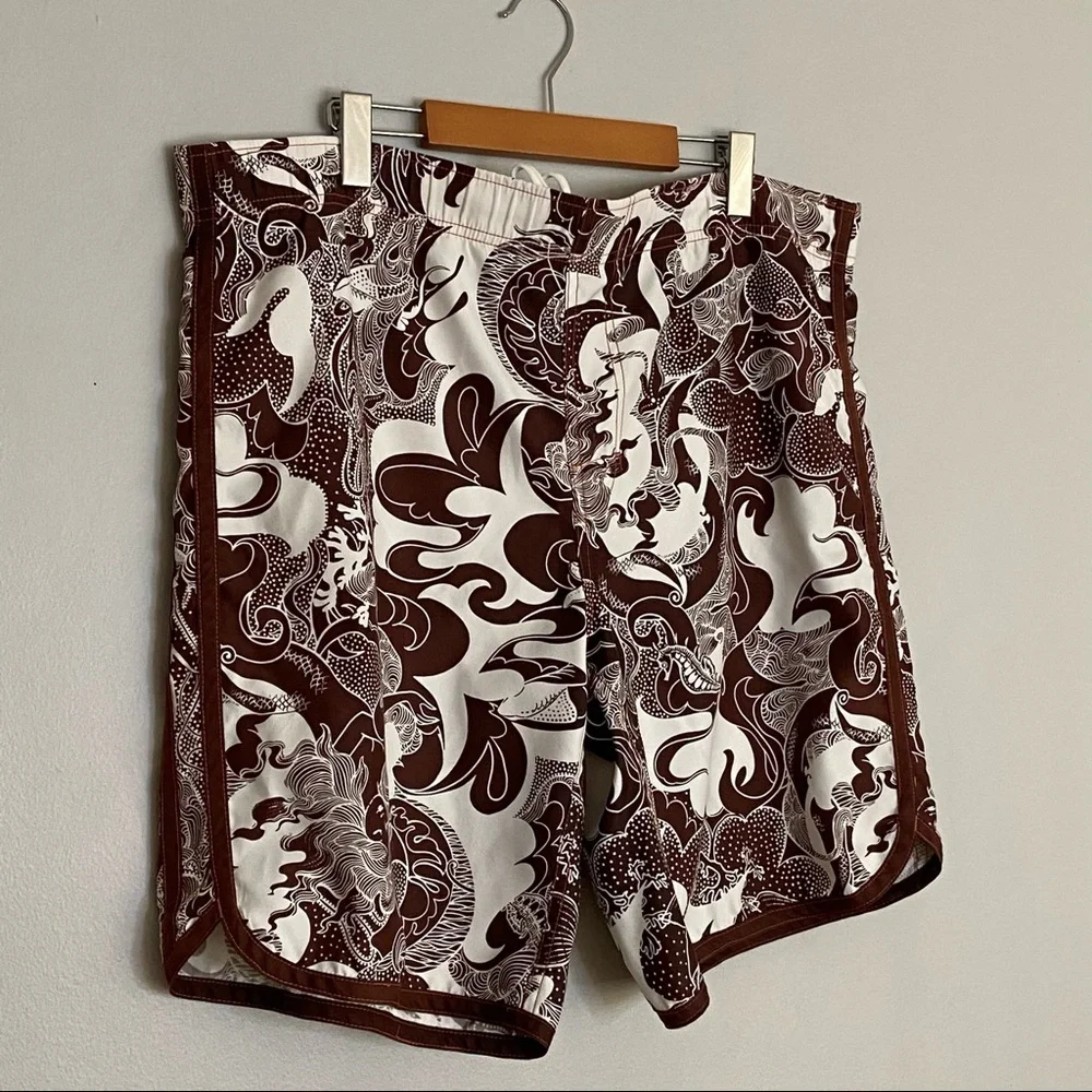 American Eagle Men's Brown Printed Trunks